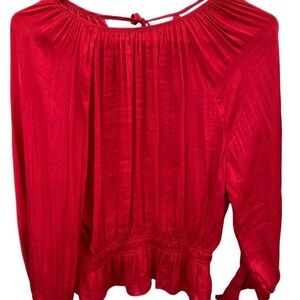 H&M Red Peasant Style Top